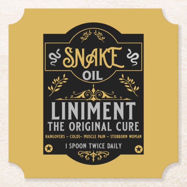 Porta-copo De Papel Cobra oil Hangover Cure (Frente)