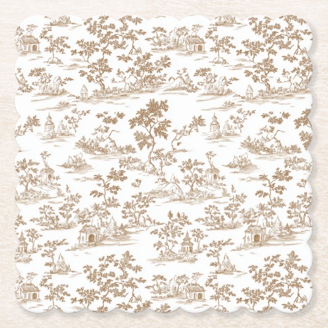 Porta-copo De Papel Cobre/Mocha Mousse Toile, (Frente)