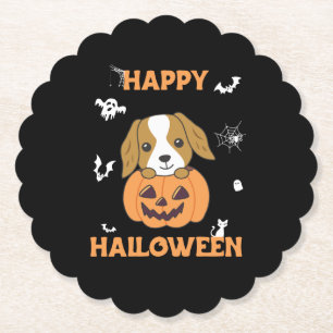 Porta-copo De Papel Cocker Spaniel Pumpkin Cute Dogs Feliz Halloween