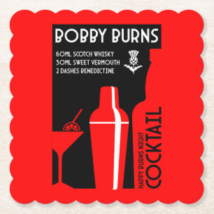 Porta-copo De Papel Cocktail de Uísque Bobby Burns Escocês