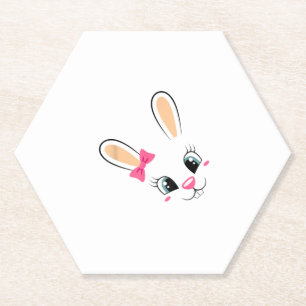 Porta-copo De Papel Coelhinho Bonito Rosto Páscoa Coelhinho Engraçado