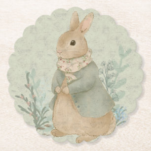 Porta-copo De Papel coelhinho de peter vintage com flores Papel