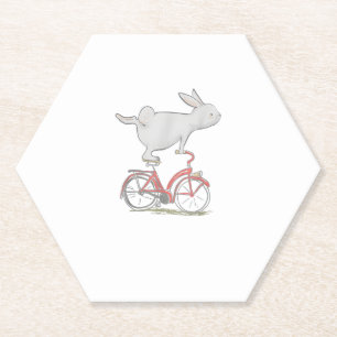 Porta-copo De Papel Coelho Bonito Na Bicicleta _ Ciclo _ Bicicleta & G