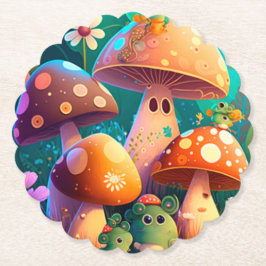 Porta-copo De Papel Cogumelos cubanos na floresta