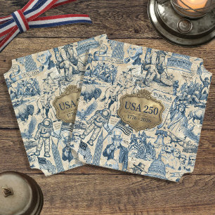 Porta-copo De Papel Colagem da História Americana Vintage EUA 250 ID13