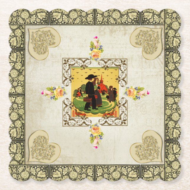 Porta-copo De Papel coleção de colagens (Frente)