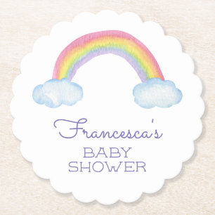 Porta-copo De Papel Colorida Aquarela Chá de fraldas Arco-Íris