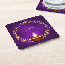 Porta-copo De Papel Combinação de Happy Diwali Purple