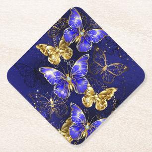 Porta-copo De Papel Composição com borboletas de safira