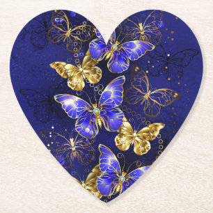 Porta-copo De Papel Composição com borboletas de safira