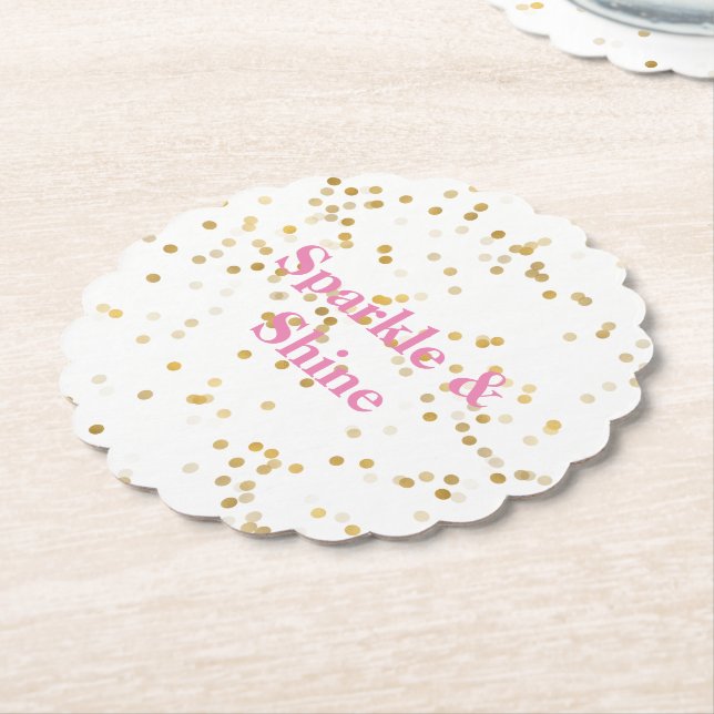 Porta-copo De Papel Confetti Dourado Branco (Angular)