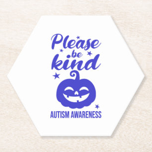 Porta-copo De Papel Consciência do Autisim Azul-Abóbora do Halloween