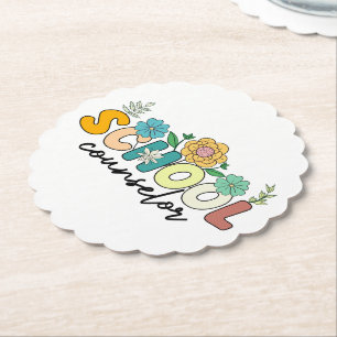 Porta-copo De Papel Conselheiro Escolar Professora de Flor Selvagem Bo