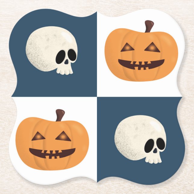 Porta-copo De Papel Controlo de Skulls e de Pumpkins (Frente)