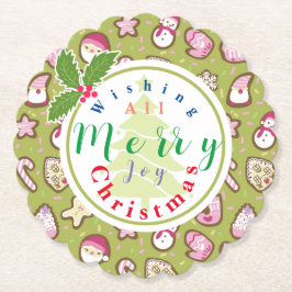 Porta-copo De Papel Cookies Green do Natal