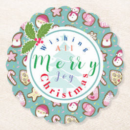 Porta-copo De Papel Cookies Turquoise de Natal