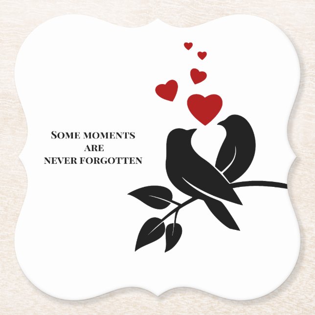 Porta-copo De Papel cool birds with hearts (Frente)