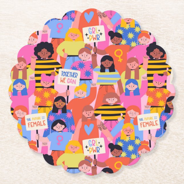 Porta-copo De Papel Copo Empoderado das Mulheres (Frente)