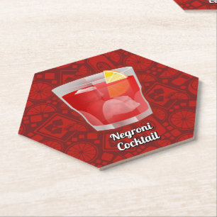Porta-copo De Papel Coquetel Negroni