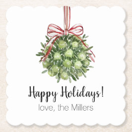 Porta-copo De Papel Coquette Mistletoe Watercolor Portas copos de Nata