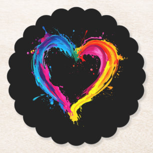 Porta-copo De Papel Coração Colorido Amor Dia dos Namorados