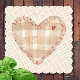 Porta-copo De Papel Coração da fazenda rústica moderna e tartan Brown