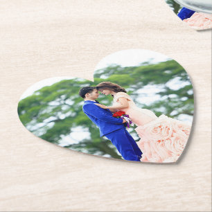 Porta-copo De Papel Coração em Forma de Foto Personalizada