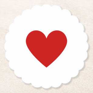 Porta-copo De Papel Coração Vermelho Simples Ondulado Amor Moderno Min