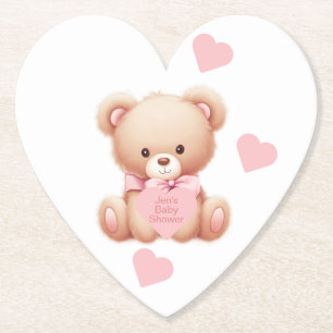 Porta-copo De Papel Corações Cor-de-Rosa do Urso Teddy