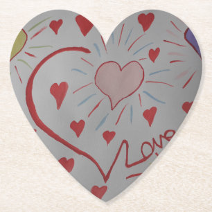 Porta-copo De Papel Corações de Amor