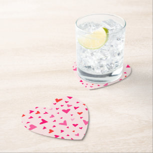 Porta-copo De Papel Corações de Amor Cor-de-Rosa