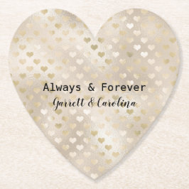 Porta-copo De Papel Corações de Ouro Branco