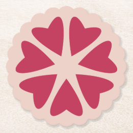 Porta-copo De Papel Corações Nucleares - vermelho magenta - imagem.