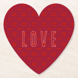 Porta-copo De Papel Corações Vermelhos de namorados sobre Amor Vermelh