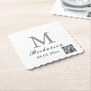 Porta-copo De Papel Corda QR quadrada rendilhada simples personalizada