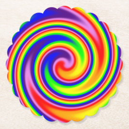 Porta-copo De Papel Cores Ousadas Espiral de Arco-íris Colorido Vibran