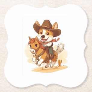 Porta-copo De Papel Corgi Cowboy � Cão de Rodeio Western