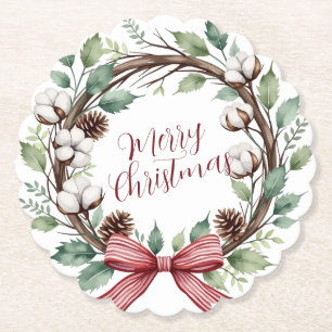 Porta-copo De Papel Coroa de Natal Rústica