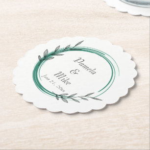 Porta-copo De Papel Coroa de Noiva Simples Verde Esmeralda Casamento