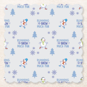 Porta-copo De Papel Corrida do inverno - Árvore de Natal do Snowman
