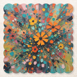 Porta-copo De Papel Corte de porta copos de flores silvestres, cor flo