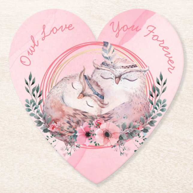 Porta-copo De Papel Corujas Cutes (Frente)