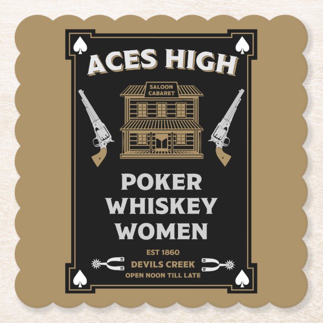 Porta-copo De Papel Cowboy American Frontier Saloon (Frente)