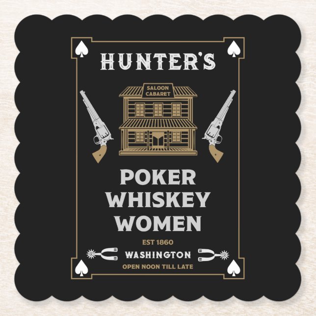 Porta-copo De Papel Cowboy American Frontier Saloon (Frente)