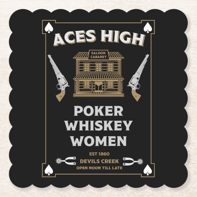 Porta-copo De Papel Cowboy American Frontier Saloon (Frente)