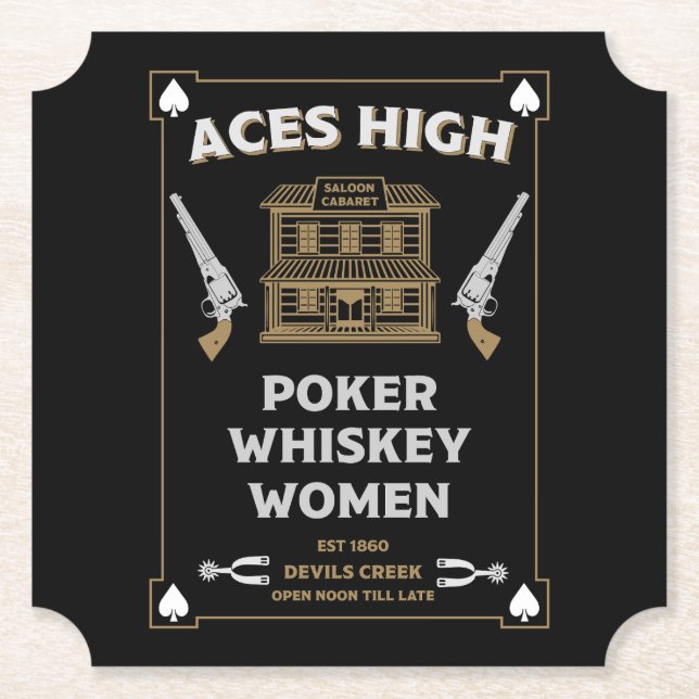 Porta-copo De Papel Cowboy American Frontier Saloon (Frente)