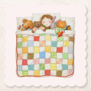 Porta-copo De Papel COZY QUILT Scalloped Square Paper Portas copos - R