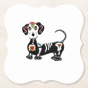 Porta-copo De Papel Crânio do açúcar do Dachshund