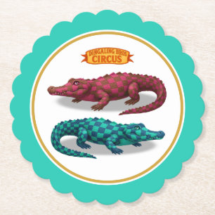 Porta-copo De Papel Crawford, crocodilo de circo pintado