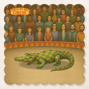 Porta-copo De Papel Crawford, crocodilo de circo pintado